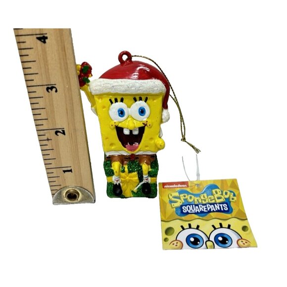 Spongebob Squarepants Gift Christmas Tree Ornament Hanging Santa Hat Yellow Toy - Picture 7 of 9